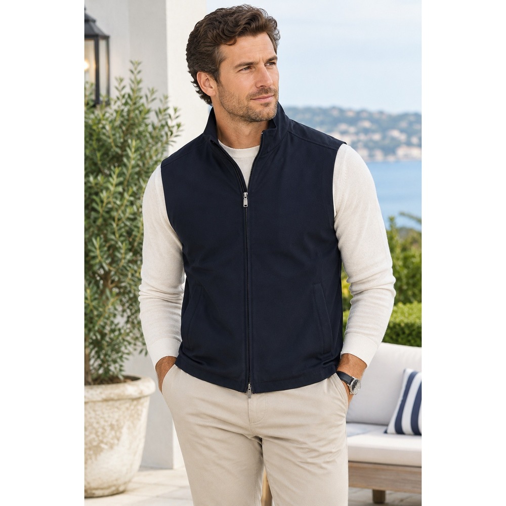 Canali Vest Mens 48 38 Italy Rain Wind Tech Golf Performance Bomber Quiet Luxury